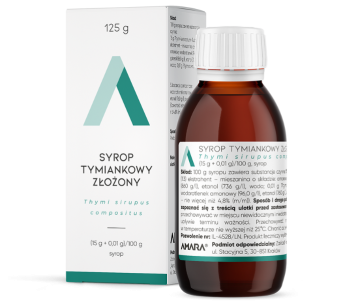 Zdjęcie przedstawia produkt Syrop tymiankowy złożony, syrop, Amara.