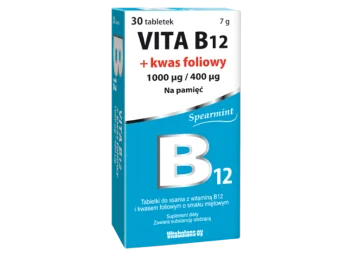Zdjęcie produktu Vita B12 + kwas foliowy, tabletki do ssania, 1000 µg + 400 µg