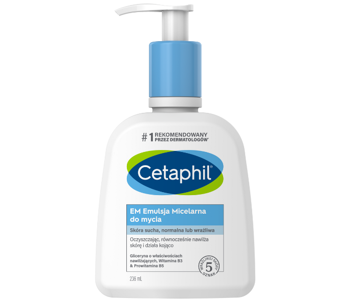 Zdjęcie przedstawia kosmetyk Cetaphil EM Emulsja Micelarna do mycia.