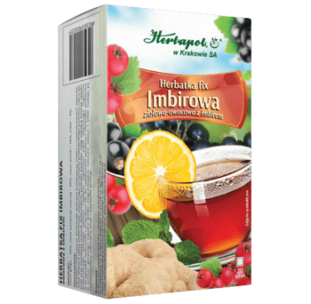 Zdjęcie przedstawia środek spożywczy Herbatka imbirowa fix.
