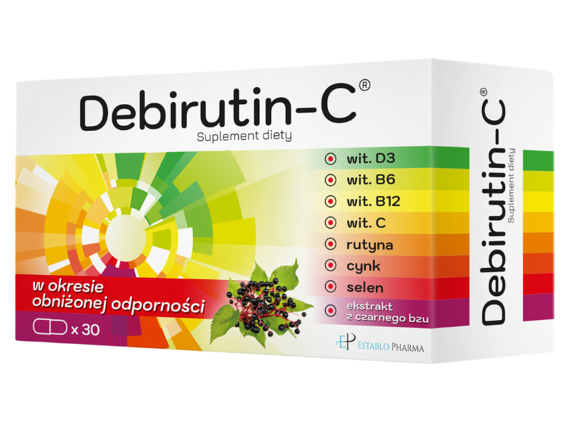 Zdjęcie przedstawia suplement diety Debirutin-C.