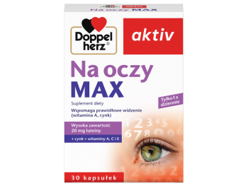 Zdjęcie przedstawia suplement diety Doppelherz aktiv Na oczy MAX, kapsułki.