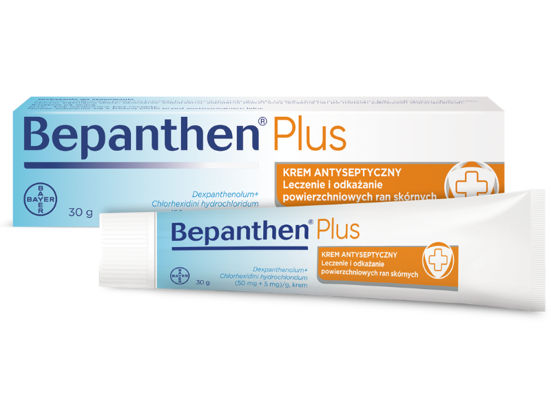 Zdjęcie przedstawia lek bez recepty Bepanthen Plus.