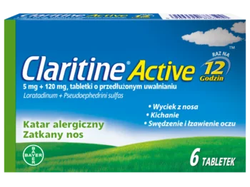 Zdjęcie produktu Claritine Active, tabletki o przedłużonym uwalnianiu, 5 mg + 120 mg