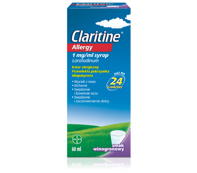 Zdjęcie przedstawia lek Claritine Allergy, syrop, 1 mg/ml.