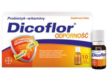 Zdjęcie przedstawia suplement diety Dicoflor Odporność, płyn doustny.