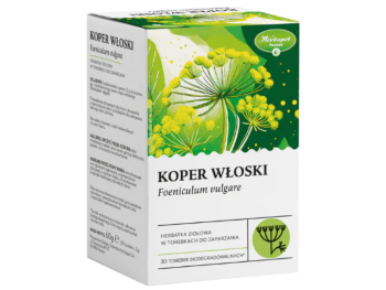 Zdjęcie przedstawia suplement diety Koper Włoski, zioła do zaparzania.