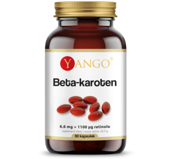 Zdjęcie przedstawia suplement diety Yango Beta-karoten, kapsułki.