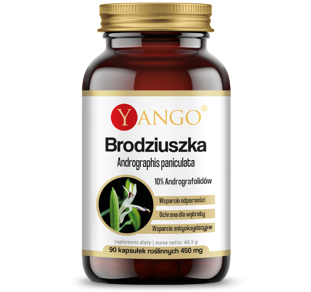 Zdjęcie przedstawia suplement diety Yango Brodziuszka, kapsułki.