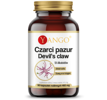 Zdjęcie przedstawia suplement diety Yango Czarci pazur, kapsułki.