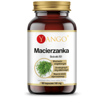 Zdjęcie przedstawia suplement diety Yango Macierzanka, kapsułki.