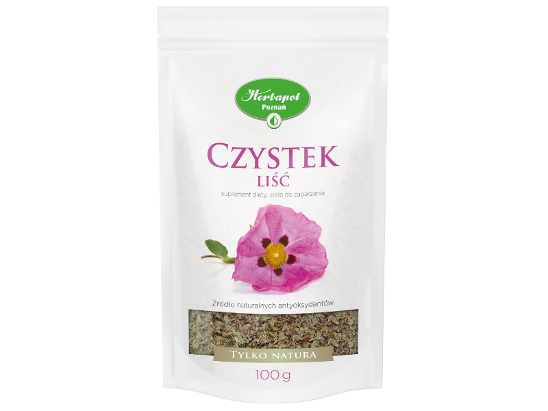 Zdjęcie przedstawia suplement diety Czystek Tylko Natura w postaci ziół do zaparzania.