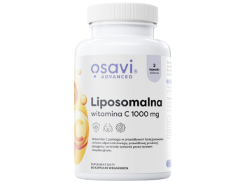 Zdjęcie przedstawia suplement diety OSAVI Advanced Liposomalna witamina C w postaci kapsułek.