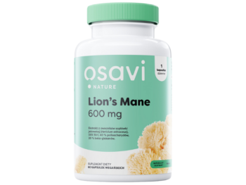 Zdjęcie przedstawia suplement diety OSAVI Nature Lion's Mane w postaci kapsułek.