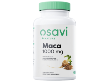 Zdjęcie przedstawia suplement diety OSAVI Nature Maca w postaci kapsułek.