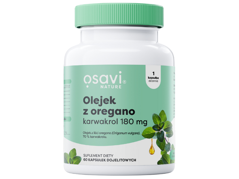 Zdjęcie przedstawia suplement diety OSAVI Nature Olej z oregano w postaci kapsułek.
