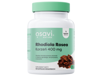 Zdjęcie przedstawia suplement diety OSAVI Nature Rhodiola Rosea w postaci kapsułek.