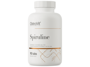 Zdjęcie przedstawia suplement diety OstroVit Spirulina w postaci tabletek.