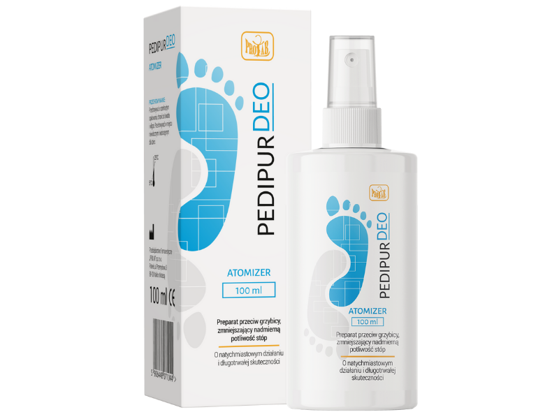 Zdjęcie przedstawia wyrób medyczny Pedipur DEO w postaci płynu.