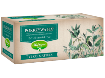 Zdjęcie przedstawia suplement diety Pokrzywa Herbapol Fix Tylko Natura w postaci ziół do zaparzania.