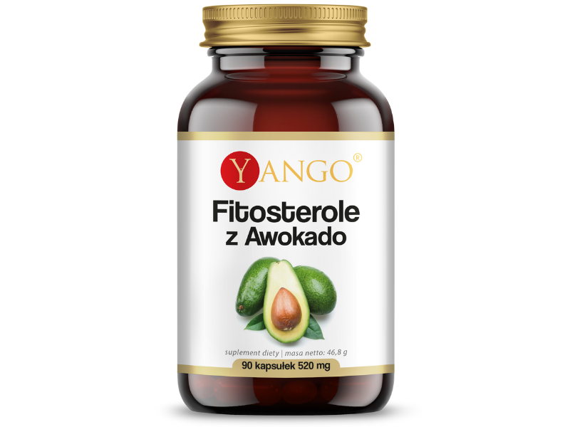 Zdjęcie przedstawia suplement diety Yango Fitosterole w postaci kapsułek.