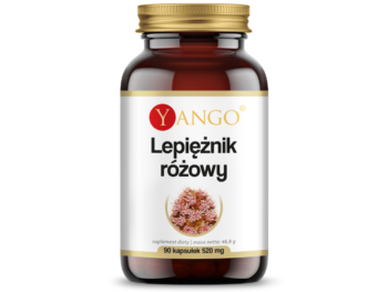 Zdjęcie przedstawia suplement diety Yango Lepiężnik różowy w postaci kapsułek.