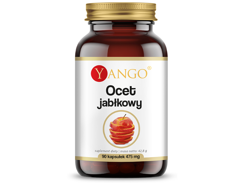 Zdjęcie przedstawia suplement diety Yango Ocet jabłkowy w postaci kapsułek.
