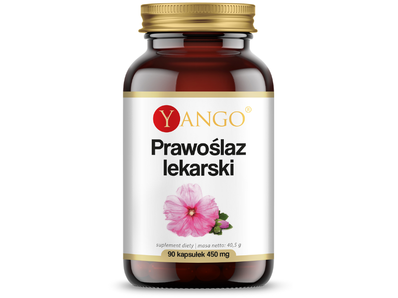 Zdjęcie przedstawia suplement diety Yango Prawoślaz lekarski w postaci kapsułek.