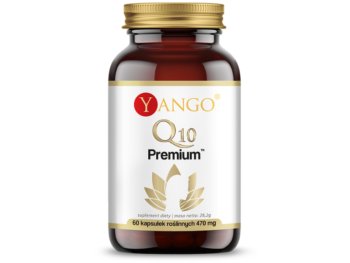 Zdjęcie przedstawia suplement diety Yango Q10 Premium w postaci kapsułek.