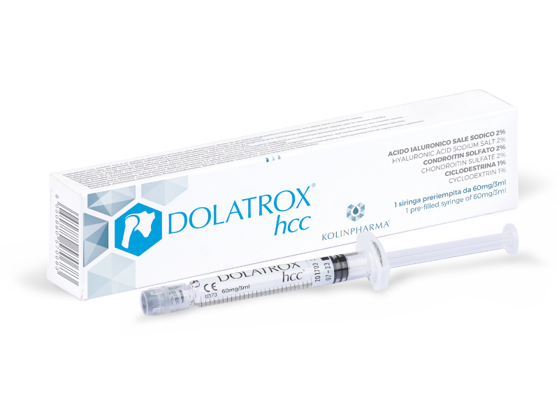 Zdjęcie przedstawia wyrób medyczny Dolatrox hcc, roztwór do wstrzykiwań dostawowych, (60 mg + 60 mg + 30 mg)/3 ml.