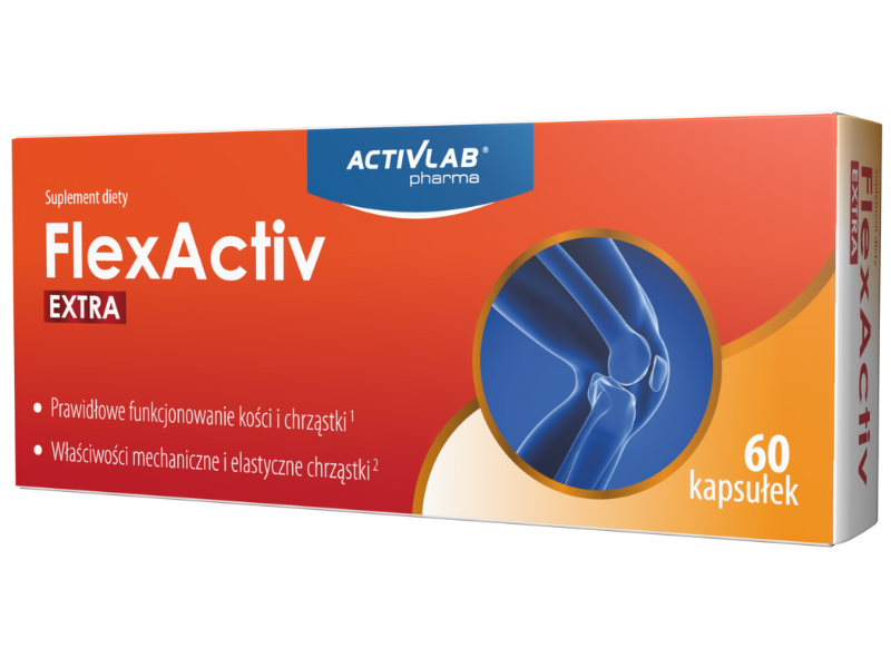 Zdjęcie przedstawia suplement diety FlexActiv EXTRA, kapsułki.