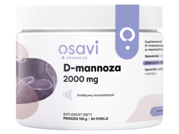 Zdjęcie przedstawia suplement diety OSAVI Advanced D-mannoza, proszek, 2000 mg.