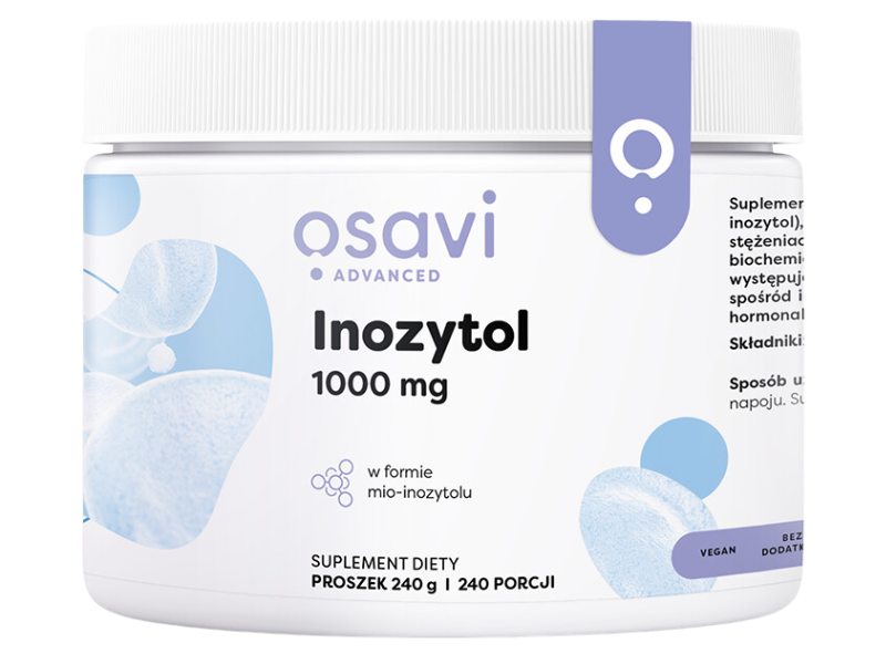 Zdjęcie przedstawia suplement diety OSAVI Advanced Inozytol, proszek, 1000 mg.