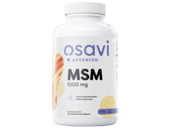 Zdjęcie przedstawia suplement diety OSAVI Advanced MSM, kapsułki, 1000 mg.