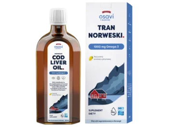 Zdjęcie produktu OSAVI Marine tran norweski omega 3, naturalny aromat cytrynowy, płyn doustny