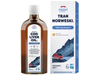 Zdjęcie produktu OSAVI Marine tran norweski omega 3, naturalny aromat pomarańczowy, płyn doustny