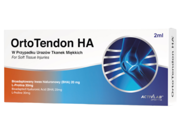 Zdjęcie przedstawia wyrób medyczny OrtoTendon HA, roztwór do wstrzykiwań dostawowych, (40 mg + 60 mg)/2 ml.