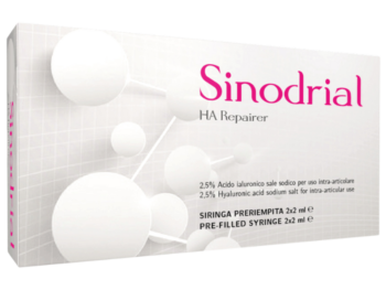 Zdjęcie przedstawia wyrób medyczny Sinodrial HA Repairer, roztwór do wstrzykiwań dostawowych, 50 mg/2 ml.