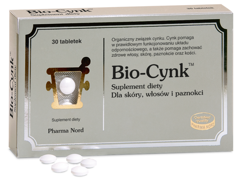 Zdjęcie przedstawia suplement diety Bio-Cynk, tabletki, 15 mg.