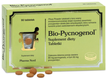 Zdjęcie przedstawia suplement diety Bio-Pycnogenol, tabletki, 40 mg.