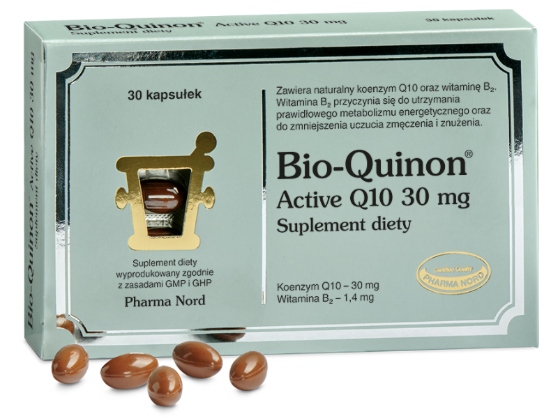 Zdjęcie przedstawia suplement diety Bio-Quinon Active Q10, kapsułki, 30 mg.