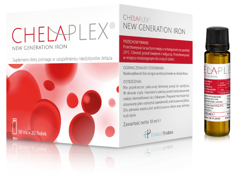 Zdjęcie przedstawia suplement diety Chelaplex, płyn doustny.