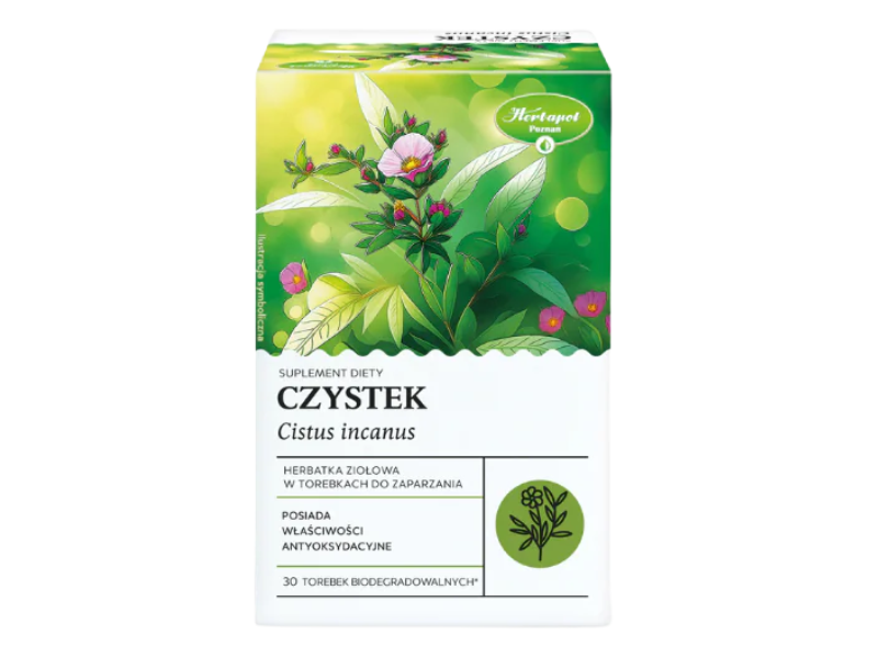 Zdjęcie przedstawia suplement diety Czystek, zioła do zaparzania.