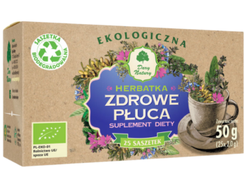Zdjęcie przedstawia suplement diety Dary Natury Zdrowe Płuca, herbatka do zaparzania.