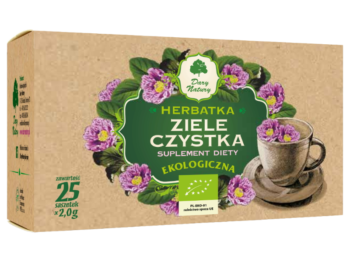 Zdjęcie przedstawia suplement diety Dary Natury Ziele Czystka, herbatka do zaparzania.
