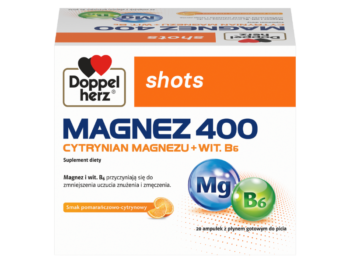 Doppelherz Shots Magnez 400 cytrynia magnezu + wit. B6, płyn doustny