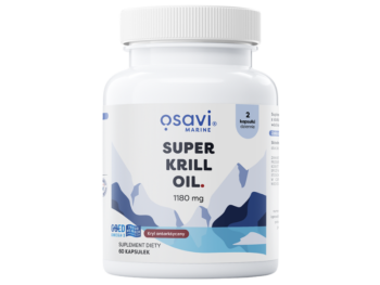 Zdjęcie przedstawia suplement diety OSAVI Marine Super Krill Oil, kapsułki, 1180 mg.