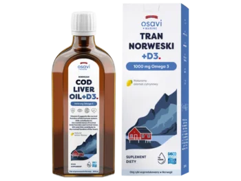 Zdjęcie produktu OSAVI Marine tran norweski + D3 omega 3, naturalny aromat cytrynowy, płyn doustny
