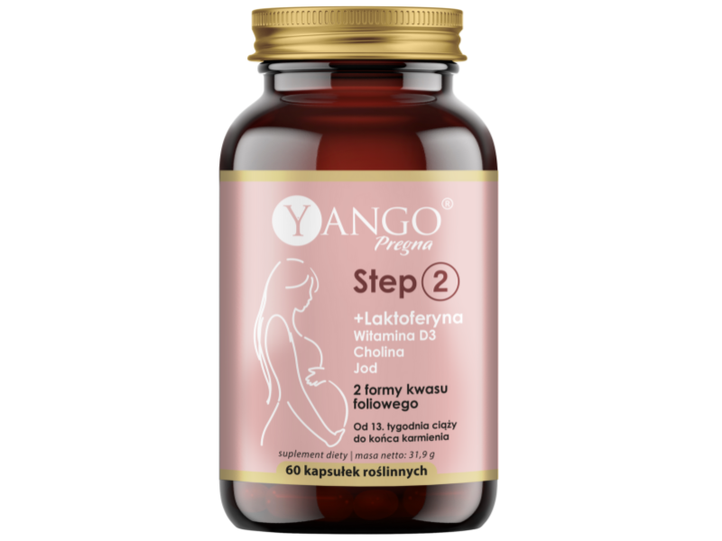 Zdjęcie przedstawia suplement diety Pregna Step2, kapsułki.