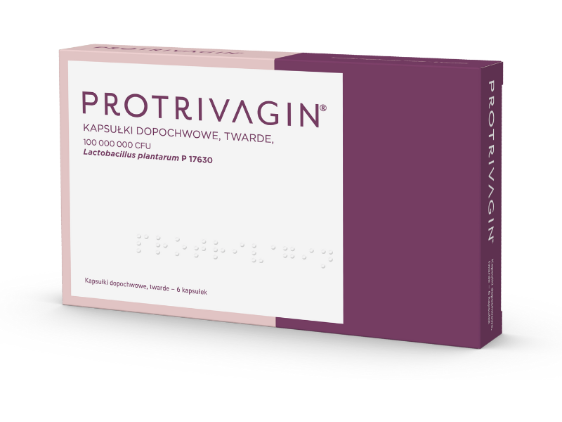 Zdjęcie przedstawia lek bez recepty Protrivagin, kapsułki dopochwowe.